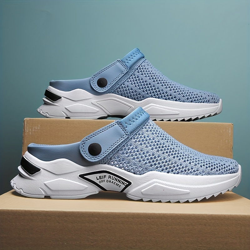 mens breathable lace free slip on knitted clog casual non slip sandals with assorted colors outdoor walking shoes for summer details 7