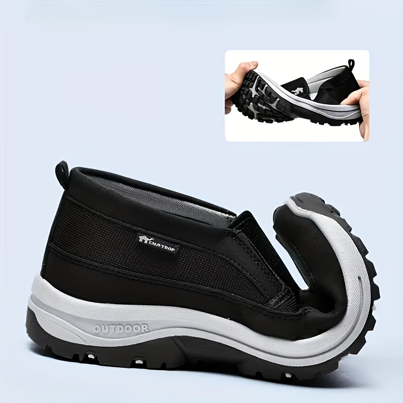 plus size mens trendy woven knit breathable slip on loafer shoes comfy non slip durable sneakers for mens outdoor activities details 4