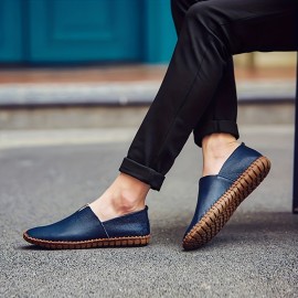 Men's Loafer Shoes, Superfine Fiber Leather Comfy Non-slip Slip On Shoes, Men's Shoes, Spring And Summer