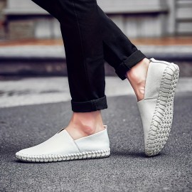 Men's Loafer Shoes, Superfine Fiber Leather Comfy Non-slip Slip On Shoes, Men's Shoes, Spring And Summer