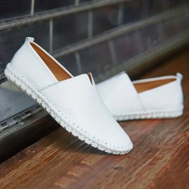 Men's Loafer Shoes, Superfine Fiber Leather Comfy Non-slip Slip On Shoes, Men's Shoes, Spring And Summer