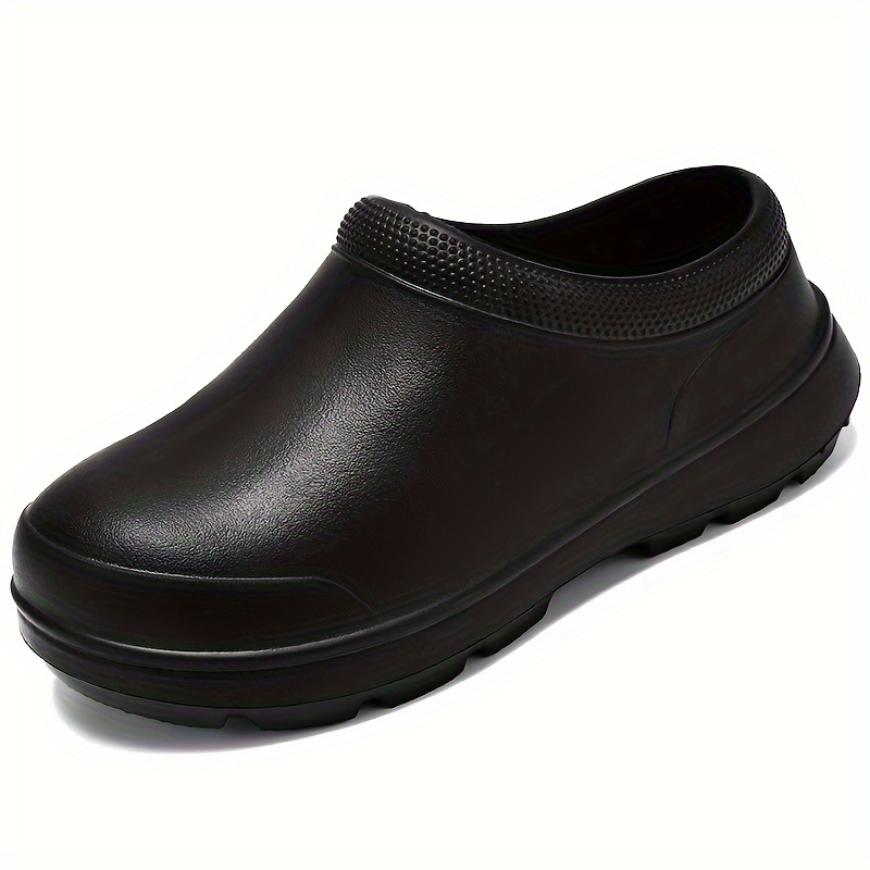 solid closed toe eva shoes, mens solid closed toe eva shoes oil proof waterproof non slip slip on shoes chef shoes kitchen cook shoes hospital shoes details 0