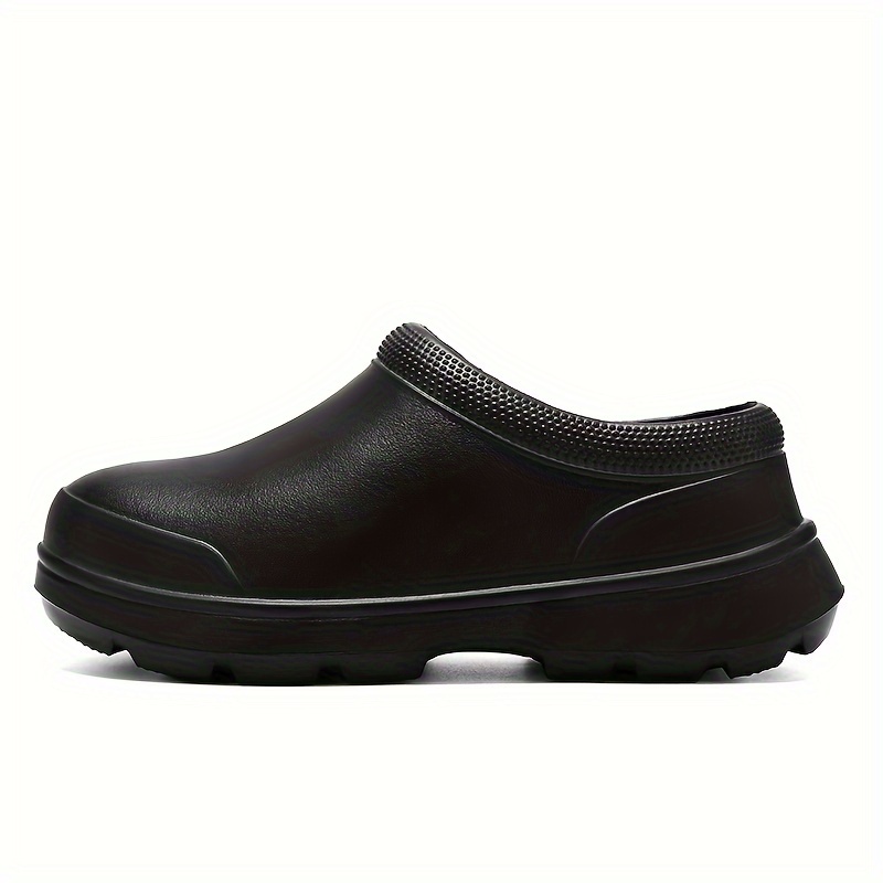 solid closed toe eva shoes, mens solid closed toe eva shoes oil proof waterproof non slip slip on shoes chef shoes kitchen cook shoes hospital shoes details 1