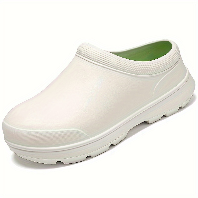 solid closed toe eva shoes, mens solid closed toe eva shoes oil proof waterproof non slip slip on shoes chef shoes kitchen cook shoes hospital shoes details 5